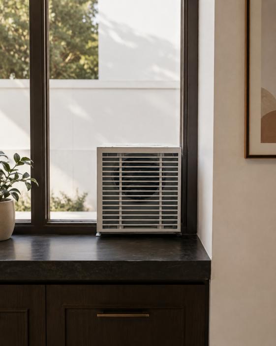 YOGa Air glass installation in a living space