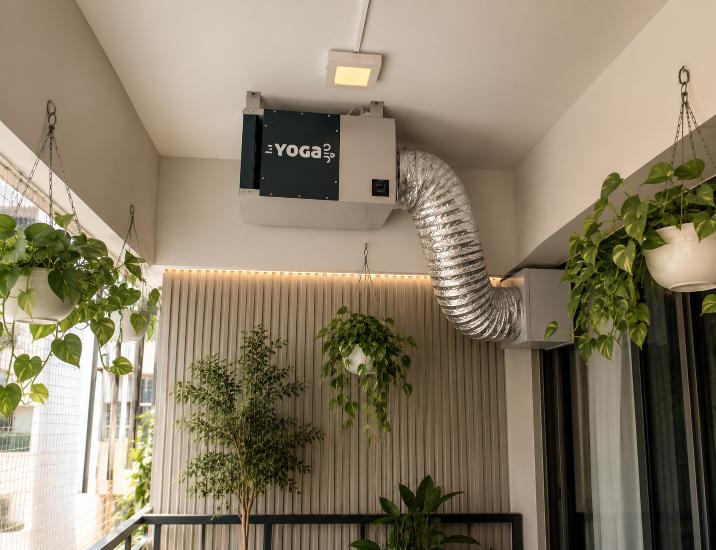 Supply grill integrated into a window