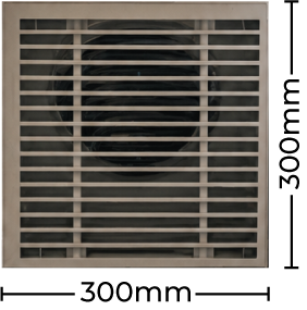 Glass Cut 300 by 300mm supply grill