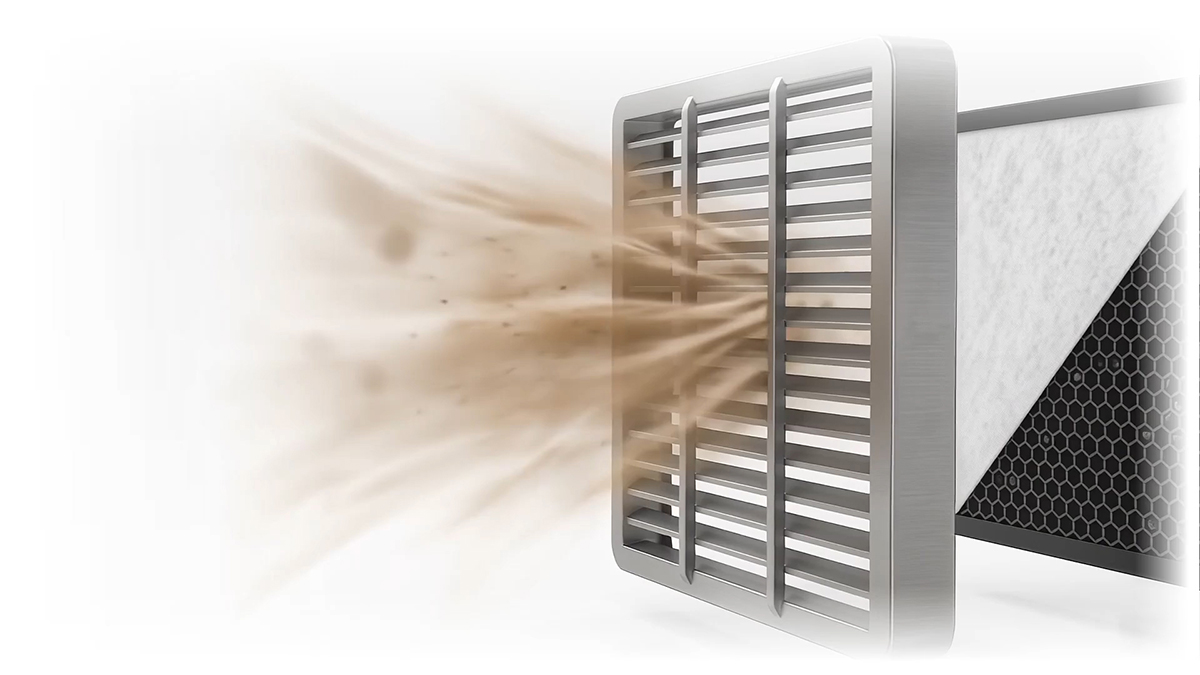 Fresh air intake filtration stage