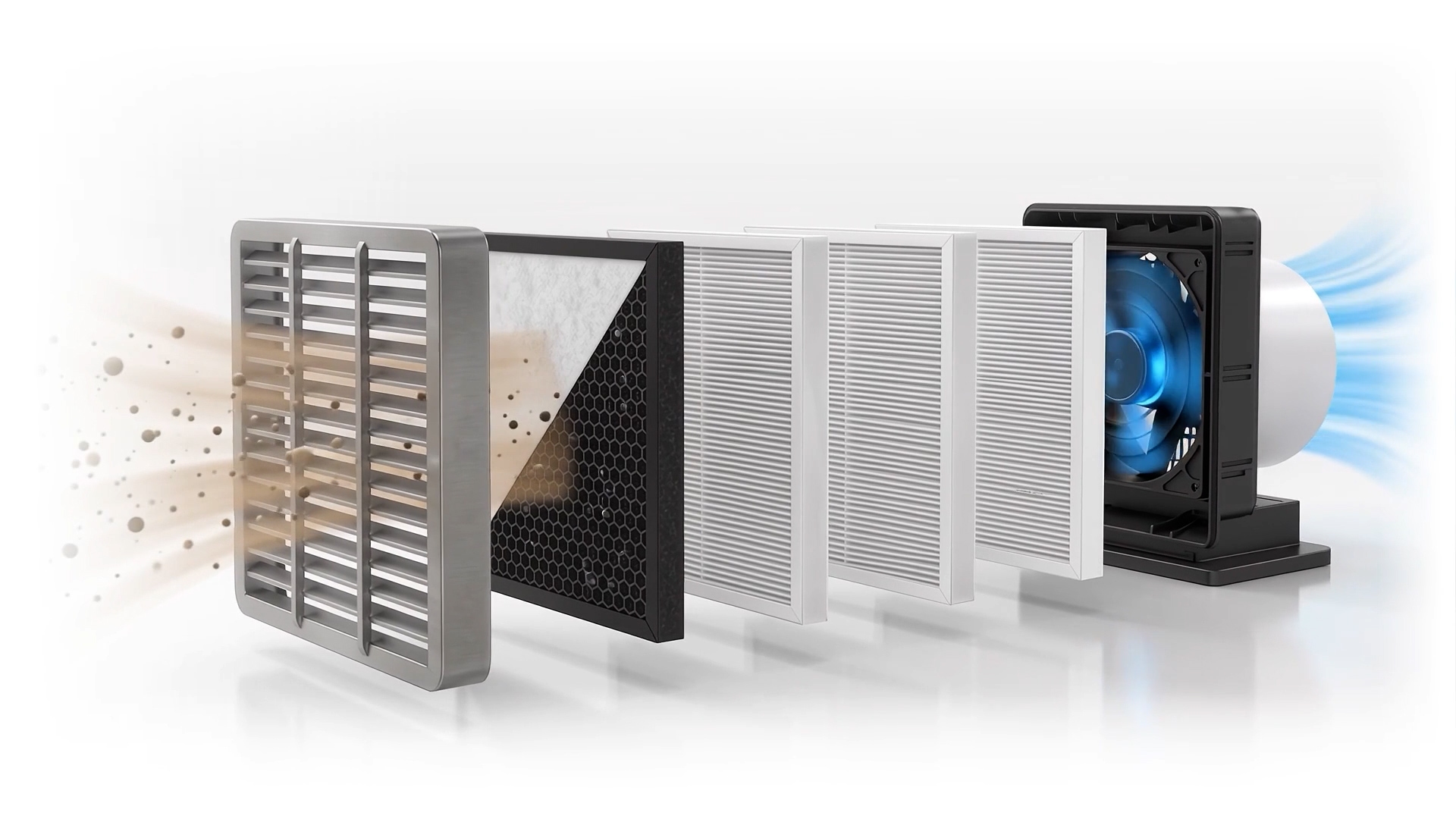Multi-layer air filtration stage