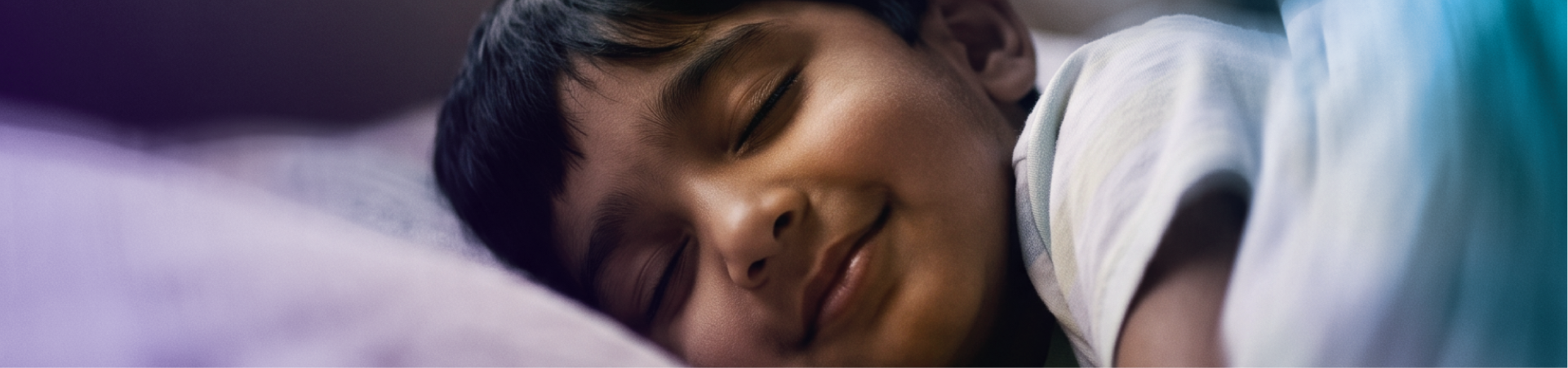 Child sleeping peacefully in clean air